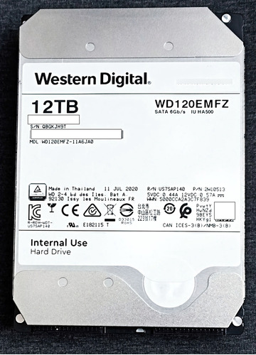 Disco Duro 12tb 3.5   Sata Western Digital 152hrs De Uso