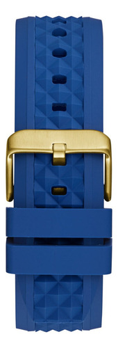 Reloj Guess Resistance Hombre Caballero Correa Azul Bisel Dorado Fondo Azul