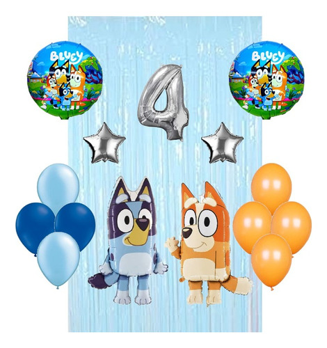 Combo De Globos Bluey Y Bingo 