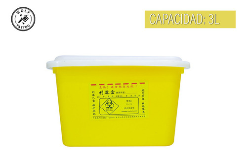 2pz Contenedor De Objetos Punzo Cortantes Rpbi 3 Litro Color Amarillo