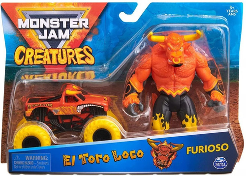 Monster Jam El Toro Loco 1:64 Con Figura Furioso - Creatures