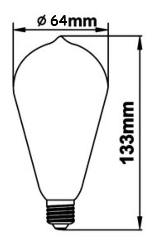 Imagen 2 de 6 de Lámpara Foco Filamento Led Pera Vintage St64 E27 Pack X 4