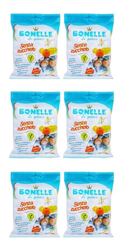 Bala Sem Açúcar Vegana Bonelle 90g Kit 6 Unidades