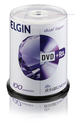 Dvd+rdl Elgin 8.5gb 8x Dual Layer 100 Unidades