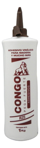 Cola Carpintero Adhesivo Vinilico Congo R25 Envase de 1 Kilogramo Color Blanco No toxico