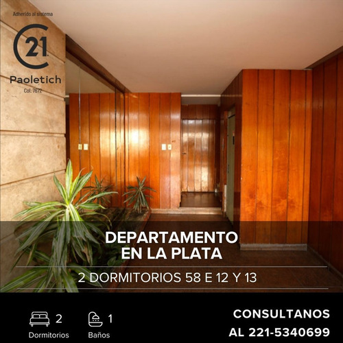 Departamento De 2 Dormitorios, La Plata Centro