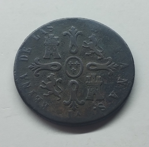 Moneda España 8 Maravedis 1847 Isabel