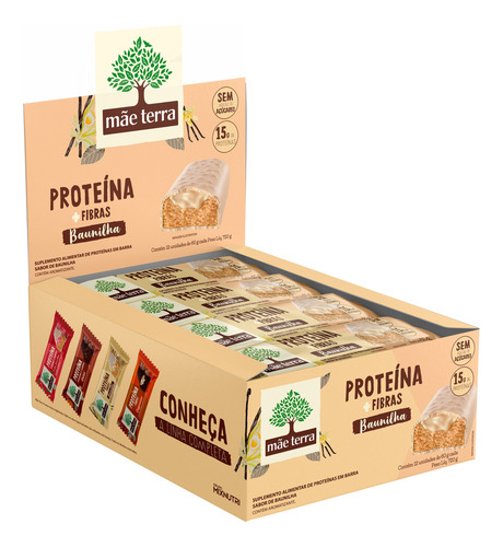 Barra Proteica Vitamina 12un X 60g Vegano Mãe Terra Mixnutri