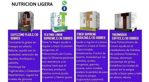 01- Thermogen + 01- Teatino + 01- Fibern / Con Envio Gratis