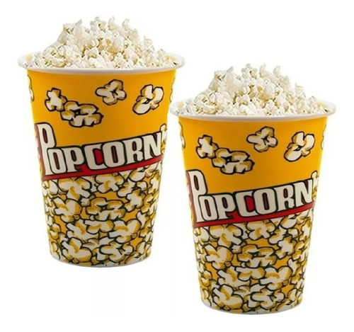 Kit 2 Potes Balde Pipoca Popcorn  Cinema Personalizado