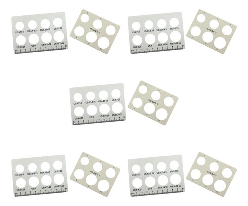 10 Piezas De Tarjetas Medidoras De Tamaño De Anillo,