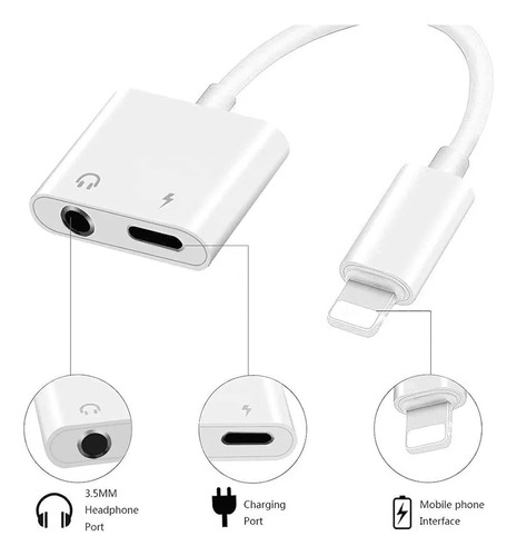 Adaptador Lightning Splitter Para Audio Mas Carga iPhone