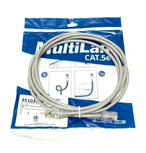 comprar Patch Cord Cat5e Cinza 2 Metros Furukawa Multilan - Nfe