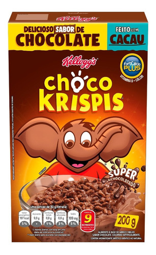 Kellogg's cereal matinal super achocolatado choco krispis caixa 200g