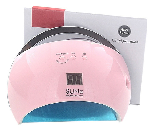 Lampara Sun6 Uv Led Para Secado De Uñas Color Rosa Claro