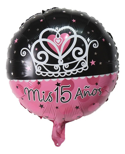 Globos Foil 18  Mis 15 Años Redondos Metalizados (6 Unidades