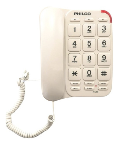 Teléfono Fijo Teclas Grandes Philco Senior Phone Red Fija 