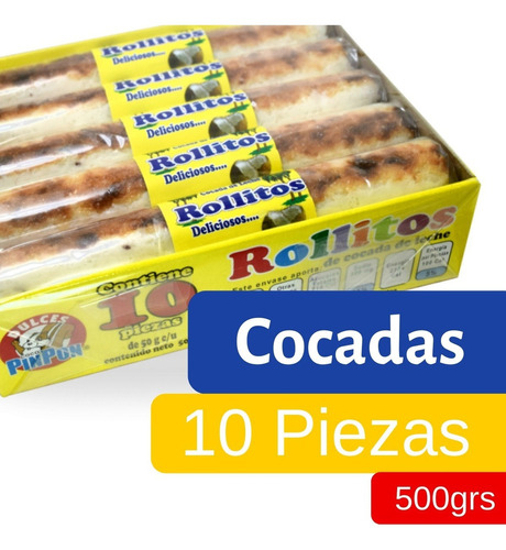 Rollitos De Coco Con Leche Cocada Dulces Tipicos Pin Pon 10p