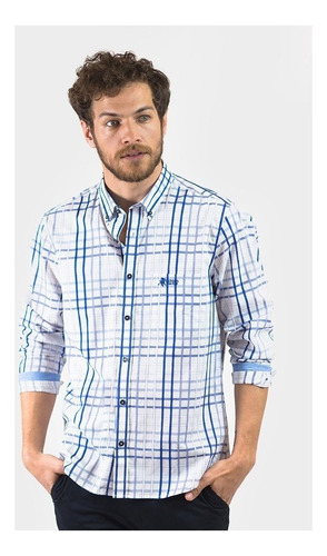 Camisa Oxford Polo Club Manga Larga Hombre Essential Cyb