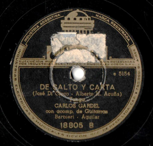 Disco Tango Carlos Gardel Con Guitarras De Salto Y Carta