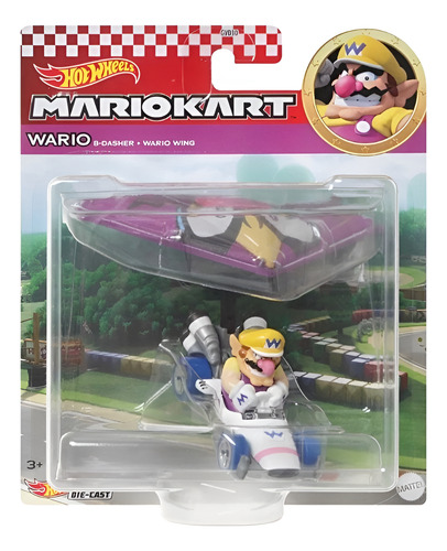 Hot Wheels Mariokart Con Glider - Mario Color Fucsia
