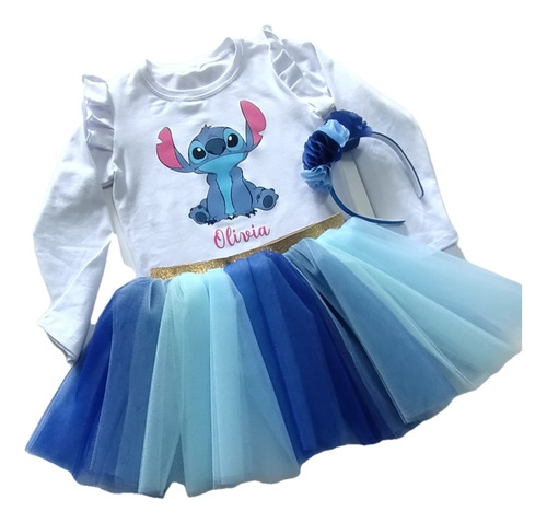 Disfraz Conjunto Tutu Cumpleaños Stitch Manga Larga. Varios