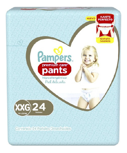 Pañales Pampers Pants Premium Care Talle Xxg | 24 Unidades P