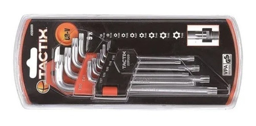 Juego Tampr. Torx 9 Pzs T10/t50 E. Larga Tactix Tx206009