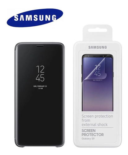 Pack Samsung Clear View Cover Para Galaxy S9 Normal + Mica