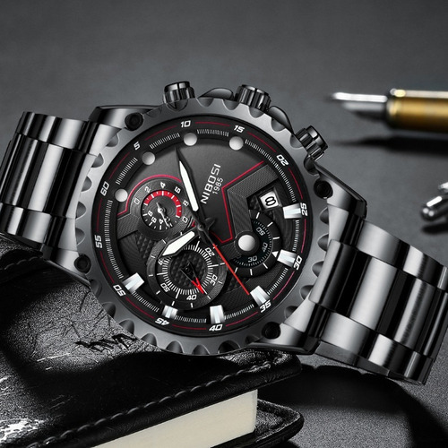 Reloj De Cuarzo Analógico Impermeable Para Hombre Nibosi 232