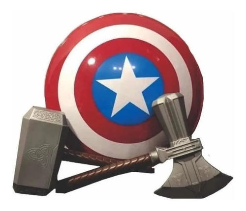 Imagen 1 de 7 de Avengers-hacha Thor +martillo +escudo Capitán América E.full