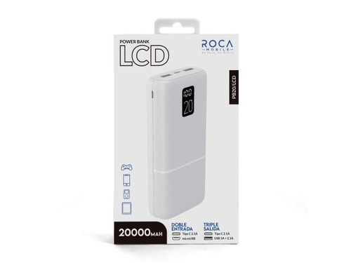 Cargador Portatil Power Bank Roca 20000 Mah Con Lcd 2 Usb