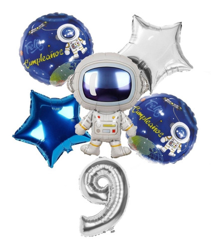 Globos Austronauta - 5 Piezas - Paquete 