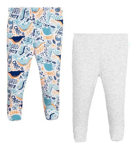 Bambino - Set De 2 Pantalones Dinosaurio / Gris