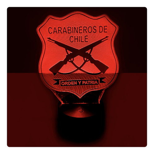 Carabineros De Chile Emblema Lámpara Base Negra App Synkitt