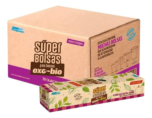 Polpusa Bolsas De Basura Oxo Biodegradables 90 X 120 Cm Color Negro