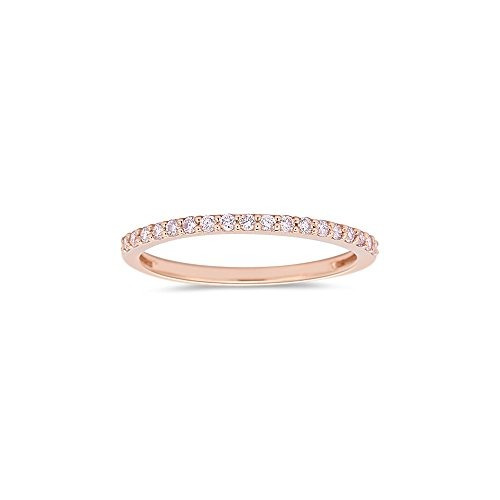 1/4 (0.21-0.27) Cts Anillo De Diamantes Rosa Natural En 10k