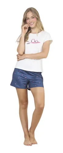 Pijama De Dama Short Tiny Hearts