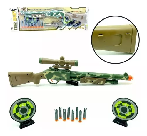 Lanca Dardos Tipo Nerf Arminha De Brinquedo Rifle Em Ação