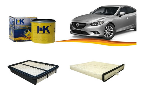 Kit Filtros Mazda 6  2.0  13 - 18  Aceite Aire Polen