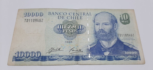 Billete Chileno De $10.000 Año 1995 En Buen Estado.