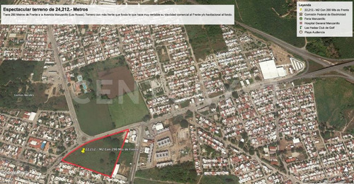Terreno Comercial Con 290 Metros De Frente A Bulevar, En Manzanillo
