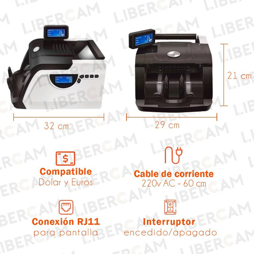 Imagen 5 de 10 de Contadora De Billetes Máquina Cuenta Dinero Detector Falsos
