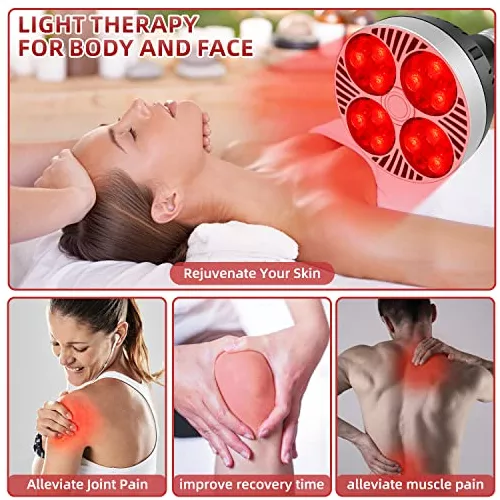 Lámpara de terapia de luz roja 24 LED utilizada para luz roja para cuerpo y  cara con longitud de onda combinada de infrarrojo cercano de 660 nm y 850