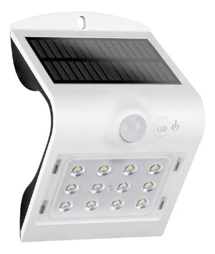 Arandela Solar Led Demi 6500k Ip65 C/ Sens. Movimento Branco