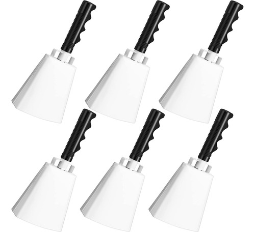 6 Piezas De 10 Pulgadas Cowbell Asa Campana De Acero Bl...