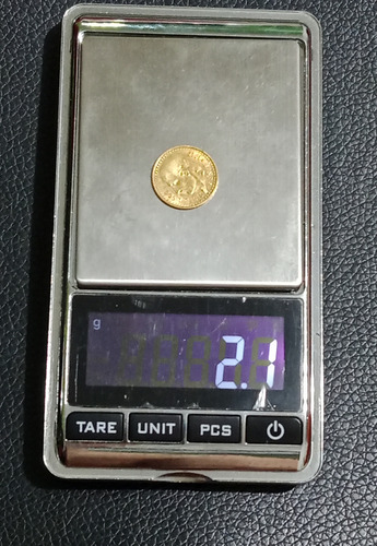 Moneda De 2.5 Pesos Oro Año 1919, Cuarto De Hidalgo De Oro (Usado)