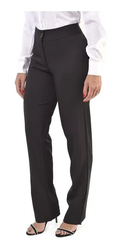 Calça Feminina Social Preta Com Lycra Cintura Alta Kit3 ...