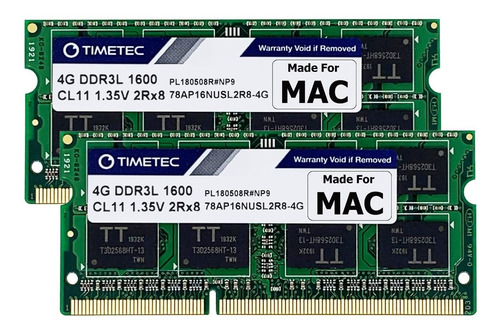 Memoria Ram Timetec 8gb Kit(2x4gb) P/ Apple Ddr3l 1600mhz