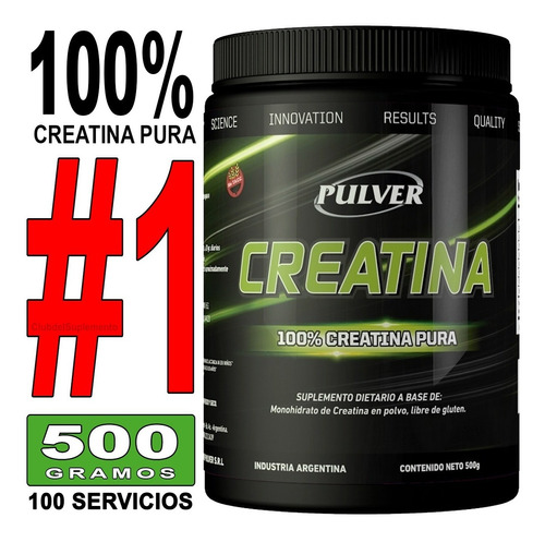 Creatina 100% Pura 500 Grs Pulver Crecimiento Muscular Magro